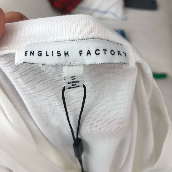 English Factory Lace Trim T-shirt Dress in White - Picture 7 of 7